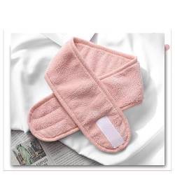 Yoga-Frottee-Haar-Accessoires, Mädchen-Stirnbänder für Gesichtswaschen, Bad, Make-up, Haarband, Damen, verstellbares Spa-Gesichts-Stirnband, Rosa, 63 x 8 cm, 1 Stück von YOGAES