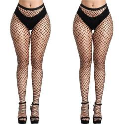 YOGINGO 2 x fishnet tights medium big bird, black, Small-Large von YOGINGO