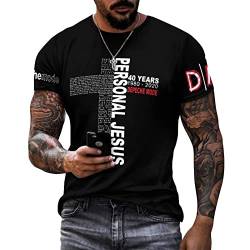 YOITS De-pe-Che Shirt Band Mode Baumwolle T-Shirt Herren Multi Facettierte Grafik T-Shirt Kurzarm Shirt Mode Schwarz Hemd für Herren Hemden Casual mit Logo, Stil-7, S von YOITS