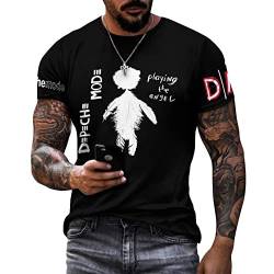 YOITS De-pe-Che Shirt Band Mode Baumwolle T-Shirt Männer Multi Facettierte Grafik T-Shirt Kurzarm Shirt Hip Hop Schwarz T-Shirts für Herren Männer Hemden Casual mit Logo, Stil-10, 58 von YOITS