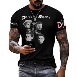 YOITS De-pe-Che Shirt Band Mode Baumwolle T-Shirt Männer Multi Facettierte Grafik T-Shirt Kurzarm Shirt Hip Hop Schwarz T-Shirts für Herren Männer Hemden Casual mit Logo, Style-3, M von YOITS