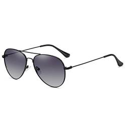 YOJUED Retro Polarisierte Sonnenbrille Verspiegelt Brille für Herren Damen UV400 Schutz (A-Gradient Black) von YOJUED