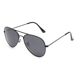 YOJUED Retro Polarisierte Sonnenbrille Verspiegelte Brille für Männer und Frauen UV400 Schutz A-Schwarz Grau One Size von YOJUED