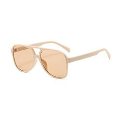 YOJUED Retro Sonnenbrille Gelb Gradient Brille Vintage Tinted Sunglasses für Damen Herren (Beige) von YOJUED