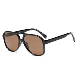 YOJUED Retro Sonnenbrille Gelb Gradient Brille Vintage Tinted Sunglasses für Damen Herren (Polarisiert-Schwarz Tee) von YOJUED