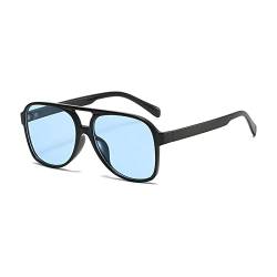 YOJUED Retro Sonnenbrille Gelb Gradient Brille Vintage Tinted Sunglasses für Damen Herren (Schwarz Blau) von YOJUED