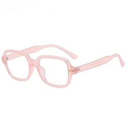 YOJUED Vintage Rechteck Ovale Sonnenbrille Damen Herren Gelb Gradient Brille Retro Tinted Sunglasses UV 400 Schutz (Anti-Bluelight Pink) von YOJUED