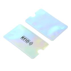 YOKIVE 30Stk RFID Kartenhalter Horizontal Kartenetui Schlank | Kratzfest Groß für Business Karten Zugangskarten (Laser Silber 3.62") von YOKIVE
