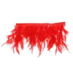 Natürliche Straußenfeder-Manschette, Damen-Feder-Manschetten, Handgelenk, elegante Feder-Schnapp-Armband, Nagel-Foto-Manschetten, Hemden-Manschetten mit Feder-Rot von YOLNEY