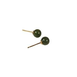 Natürliche Hetian-Jade-Jaspis-Ohrstecker für Frauen, Ohrringe, Hochzeitsgeschenk, grüne Jade-Ohrringe für Frauen, Jade-Ohrringe (Farbe: Grün) von YOMIIN