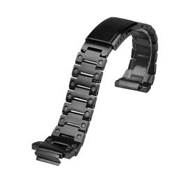 RHAIYAN Uhrengehäuse + Armband aus Edelstahl mit Metalllünette, passend for Casio G-SHOCK DW5600 GW-B5600 GWM5610 Series, modifiziertes Anzugsarmband + Werkzeug (Color : Black Strap, Size : 5600mm) von YOMMIOO