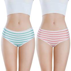 Hot Cute Japanese Style Blue & Pink Stripe Panties Bikini Cosplay Cotton Underwear, blau/rose, S-M von YOMORIO