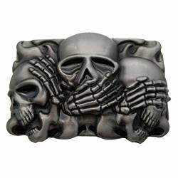 YONE Xwest Rock Punk Skull Belt Buckle Gürtelschnallen von YONE