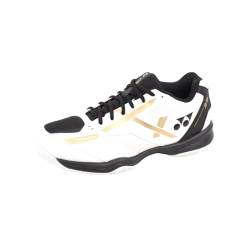 YONEX Power Cushion 39 Wide Weiss White Gold Badmintonschuh (40,5, EU Schuhgrößensystem, Erwachsene, Herren, Numerisch, Breit, 36) von YONEX