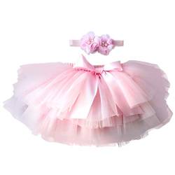 YONKINY Baby Mädchen Tutu Rock Prinzessin Tüllrock Minirock Baby Fotoprops Reifrock Ballettrock für Fotografie Geburtstag, Größen M für 6-12 Monate, Rosa von YONKOUNY