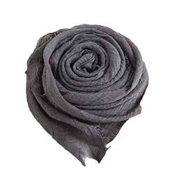 YONKOUNY Schal Damen Elegant Tuch aus Baumwolle Winterschal Halstuch Chemo Schal Stola für Muslim (Dunkelgrau) von YONKOUNY