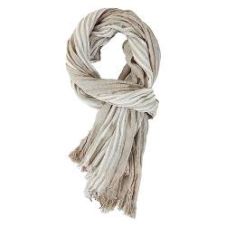 YONKOUNY Schal Herren Weiche Schal aus Baumwolle Herbst Winter Mode Lang Halstuch Herrenschal (helles Khaki) von YONKOUNY