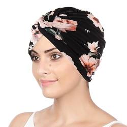 YONKOUNY Turban Damen Bandana Kopftuch Headwrap Indianermütze Damenmütze Nachtmütze für Haarverlust Chimio Chimiotherapie Muslim von YONKOUNY