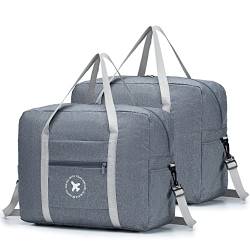 YOODI Handgepäck 45x36x20 Easyjet Faltbare Reisetasche Handgepack Duffle Bag wasserdichte Leicht Handgepäck Faltbar Tasche auf Koffer Overnight Weekender Umhängetasche Handtaschen 40L/2 Stücke von YOODI