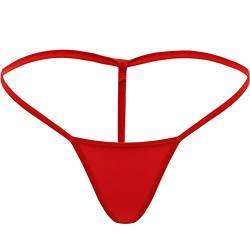 YOOJIA Damen Erotik Micro Mini String Tanga G-String Unterhosen Unterwäsche Dessous Rot One_Size von YOOJIA