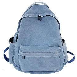 YOSICIL Damen Herren Rucksack Jeansstoff Denim Vintage Jeans Rucksäcke Studenten Schulrucksack Mädchen Jungen Teenager Tagesrucksack für Reisen Arbeit Daypack Outdoorrucksack von YOSICIL