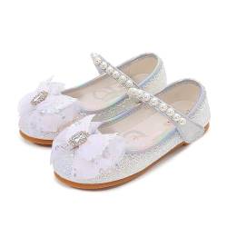 YOSICIL ELSA Prinzessin Schuhe Mädchen Kinder Sandalen Glitter für Verkleidung Cosplay Geburtstagsparty Weihnachten Karneval Halloween,Silber 24 von YOSICIL