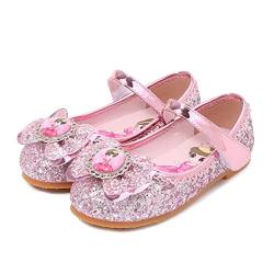 YOSICIL Mädchen Prinzessin Schuhe ELSA Kristall Schuhe Frozen Eiskönigin Sandalen Partei Glitzer Pumps Festlich Ballerina Karneval Verkleidung Kinder Fashing Kostüm Zubehör Schuhe, Rosa-1, 22 von YOSICIL