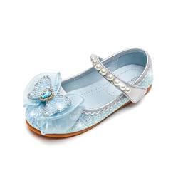 YOSICIL Mädchen Schuhe Prinzessin Glitzer Glitter Pailletten Kinder Sandalen für Cosplay Verkleidung Geburtstagsparty Weihnachten Karneval Halloween, Blau 23 von YOSICIL