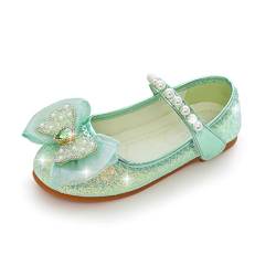 YOSICIL Mädchen Schuhe Prinzessin Glitzer Glitter Pailletten Kinder Sandalen für Cosplay Verkleidung Geburtstagsparty Weihnachten Karneval Halloween, Grün 31 von YOSICIL