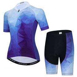 Damen-Fahrradtrikot-Set, Sommer-Kurzarm, Mountainbike-Shirt und Shorts, Set für MTB-Anzug, Fahrradbekleidung, T2012-1, XS von YOUALSO