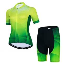 Damen-Fahrradtrikot-Set, Sommer-Kurzarm, Mountainbike-Shirt und Shorts, Set für MTB-Anzug, Fahrradbekleidung, T2019-1, XS von YOUALSO