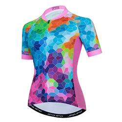 Damen Radtrikot Kurzarm Mountainbike Shirt für Damen Fahrrad Kleidung Radfahren Tops S-3XL, T2000, 3X-Groß von YOUALSO