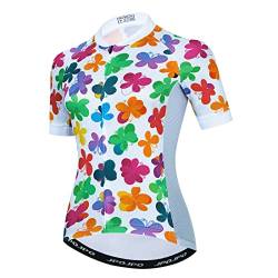 Damen Radtrikot Kurzarm Mountainbike Shirt für Damen Fahrrad Kleidung Radfahren Tops S-3XL, T2001, Groß von YOUALSO