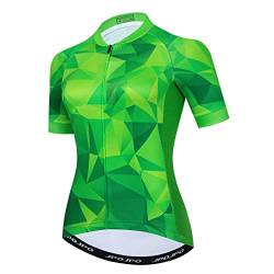 Damen Radtrikot Kurzarm Mountainbike Shirt für Damen Fahrrad Kleidung Radfahren Tops S-3XL, T2002, Mittel von YOUALSO