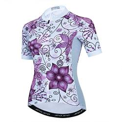 Damen Radtrikot Kurzarm Mountainbike Shirt für Damen Fahrrad Kleidung Radfahren Tops S-3XL, T2003, 3X-Groß von YOUALSO
