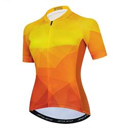 Damen Radtrikot Kurzarm Mountainbike Shirt für Damen Fahrrad Kleidung Radfahren Tops S-3XL, T2009, Groß von YOUALSO