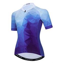 Damen Radtrikot Kurzarm Mountainbike Shirt für Damen Fahrrad Kleidung Radfahren Tops S-3XL, T2012, Groß von YOUALSO