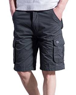 YOUCAI Herren Bermuda Shorts Sport Shorts Freizeithose Sommer Kurze Hosen Cargohose Bermuda-Hose mit Taschen,Grau,42 von YOUCAI