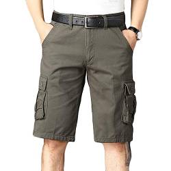 YOUCAI Herren Cargo Shorts Taktische Shorts Bermuda Sommer Outdoor Shorts Kurze Cargohose Freizeitshorts Lässige Arbeitsshorts Ohne Gürtel,Armee Grün,44 von YOUCAI