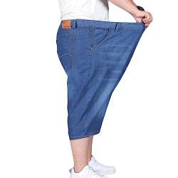 YOUCAI Jeans Shorts Herren Kurze Hosen 3/4 Stretch Shorts Baumwolle Bermuda Sommer Hose,Blau2,48 von YOUCAI