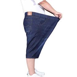 YOUCAI Jeans Shorts Herren Kurze Hosen 3/4 Stretch Shorts Baumwolle Bermuda Sommer Hose,Schwarz Blau2,50 von YOUCAI