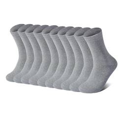 YOUCHAN 10 Paar Business Socken für Herren und Damen ohne Naht Atmungsaktiver Baumwoll Diabetikersocken Grau 47-50 von YOUCHAN