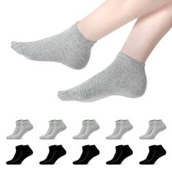 YOUCHAN 10 Paar Sneaker Socken Herren Damen Baumwolle Sportsocken Komfortabel Laufsocken Halbsocken Schwarz Grau 43 46 von YOUCHAN