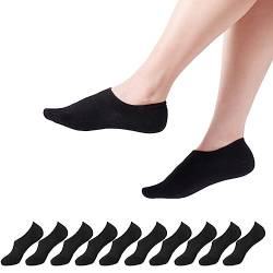 YOUCHAN Füßlinge Socken Damen 35-38 Schwarz Unsichtbare Rutschfestes Baumwolle Atmungsaktiv 10 Paar von YOUCHAN