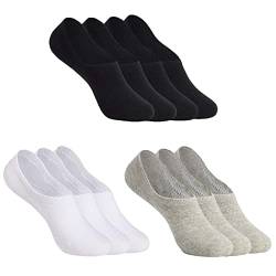 YOUCHAN Sneaker Socken Damen Herren Füßlinge 10 Paar Footies Unsichtbare Kurze No Show Socken Großes Silikonpad Anti Rutsch_Schwarz-Weiß-Grau_3942 von YOUCHAN