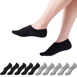 YOUCHAN Sneaker Socken für Herren 10 Paar kurze unsichtbare Füßlinge bequem atmungsaktiv Schwarz Grau 47-50 von YOUCHAN