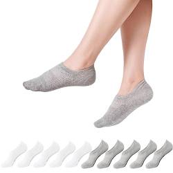 YOUCHAN Sneaker Socken für Herren 10 Paar kurze unsichtbare Füßlinge bequem atmungsaktiv Weiß Grau 47-50 von YOUCHAN