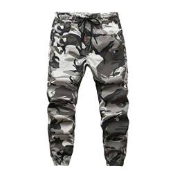 YOUJIAA Hosen für Jungen Jogginghose Militärmuster Camouflage Jogger Kinder Hose Cargohose - Camo Grau, 140 von YOUJIAA