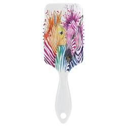 Haarbürste für Damen Mädchen, Bunter Zebradruck Paddel Bürste Haarbürste Luftkissen Kamm für alle Haartypen von YOUJUNER