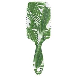 Haarbürste für Damen Mädchen, Tropische Palmblätter grün Paddel Bürste Haarbürste Luftkissen Kamm für alle Haartypen von YOUJUNER